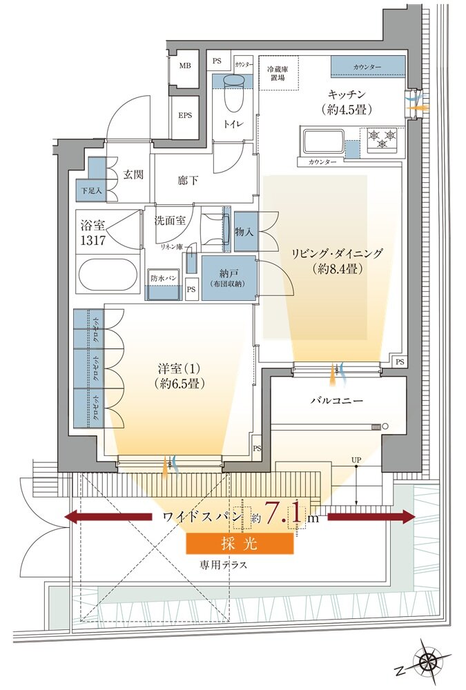 ルネ横浜山手 間取り Et type