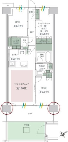 ルネ成田サングランデ 間取り Hg type