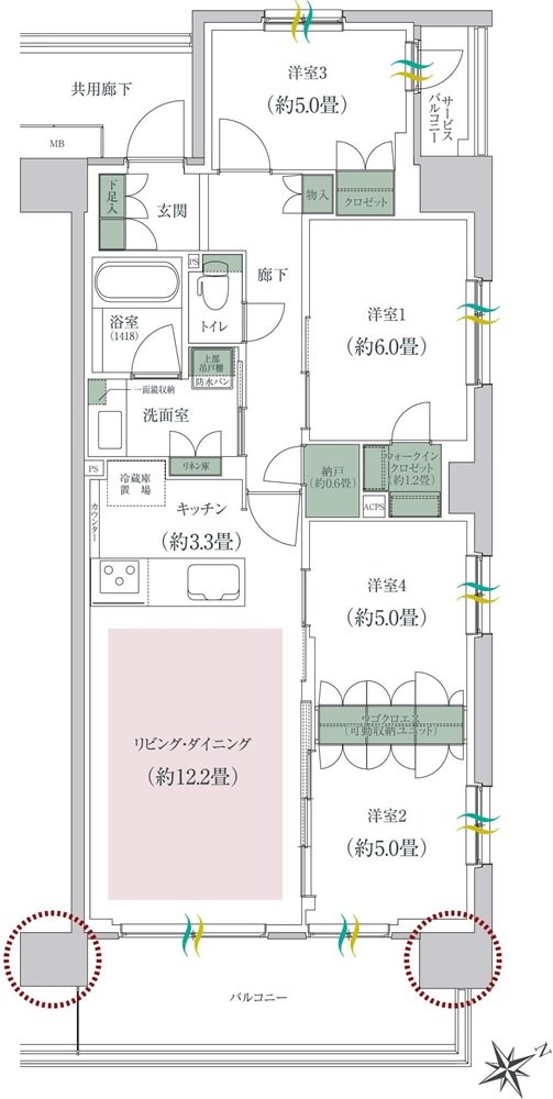 ルネ成田サングランデ 間取り A type