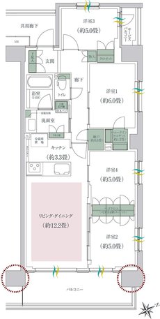ルネ成田サングランデ 間取り A type