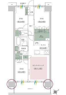 ルネ成田サングランデ 間取り D type