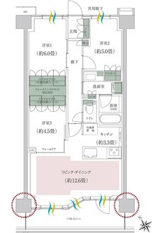 ルネ成田サングランデ 間取り N type