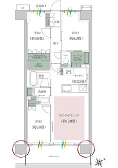 ルネ成田サングランデ 間取り C type