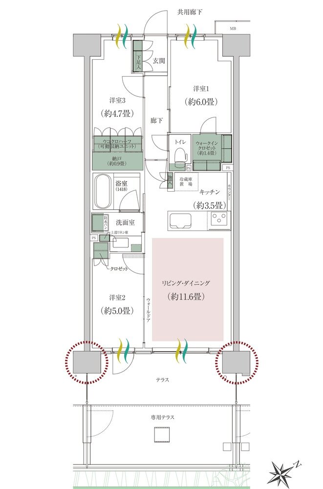 ルネ成田サングランデ 間取り Ig type