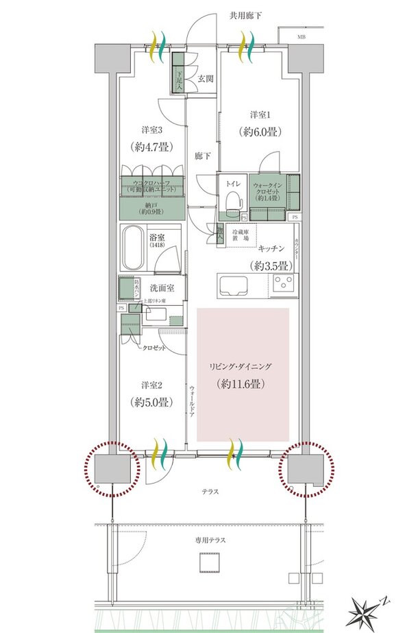 ルネ成田サングランデ 間取り Ig type