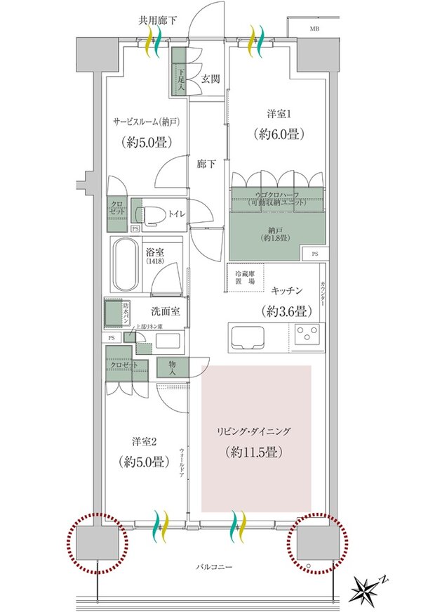 ルネ成田サングランデ 間取り E type