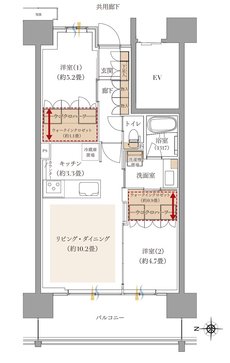 ルネ海老名アーバンアリーナ 間取り Fタイプ