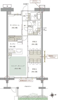 ルネグラン上石神井 間取り H1g TYPE（先着順）