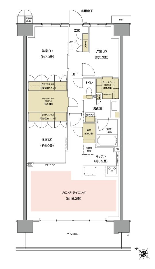 ルネ川口ユトリエ 間取り Eタイプ