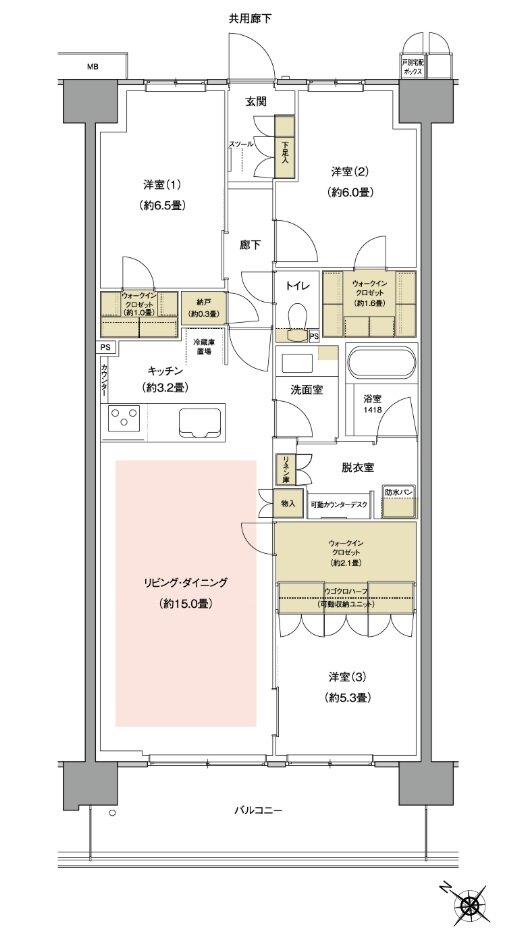 ルネ川口ユトリエ 間取り Fタイプ
