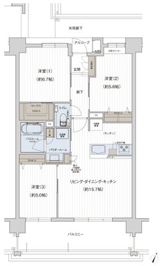プレサンス ロジェ 名護為又アミュージア 間取り Bタイプ