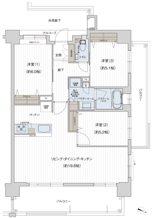 プレサンス ロジェ 名護為又アミュージア 間取り Gタイプ