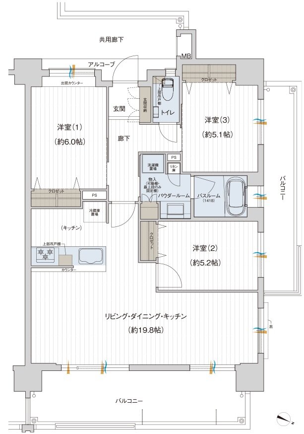 プレサンス ロジェ 名護為又アミュージア 間取り Gタイプ