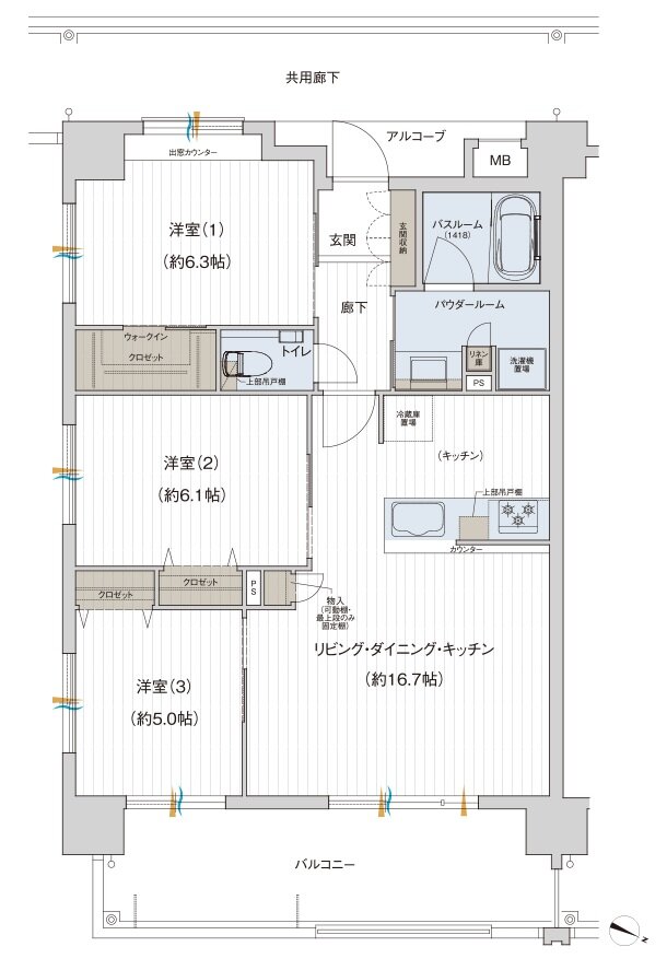 プレサンス ロジェ 名護為又アミュージア 間取り Dタイプ