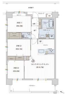 プレサンス ロジェ 名護為又アミュージア 間取り Dタイプ