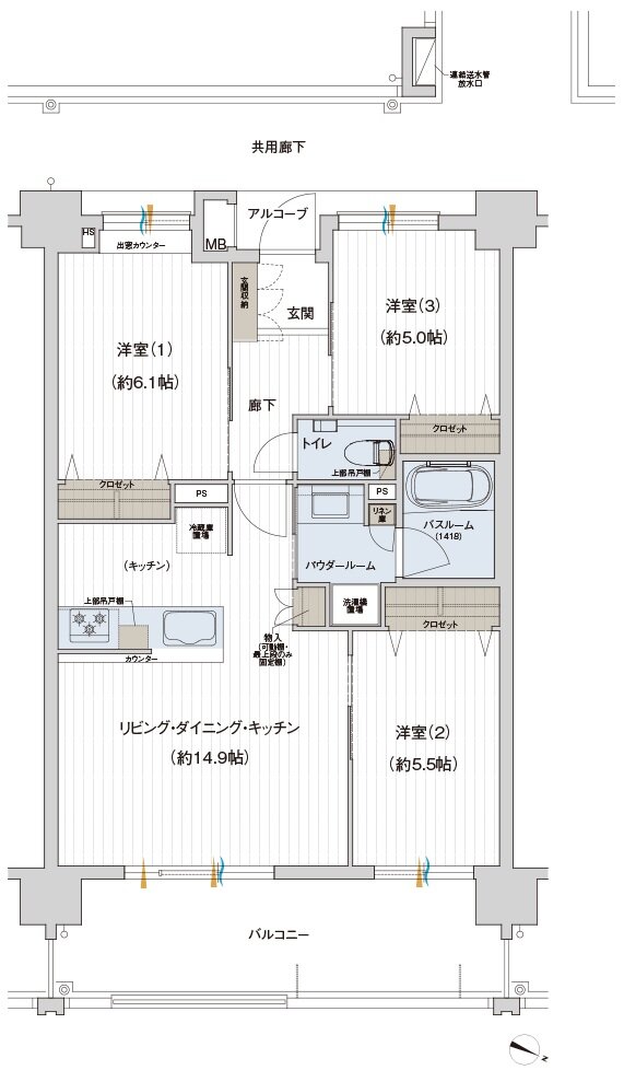 プレサンス ロジェ 名護為又アミュージア 間取り Fタイプ