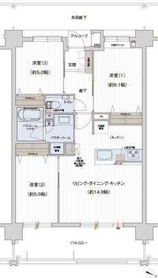 プレサンス ロジェ 名護為又アミュージア 間取り Eタイプ