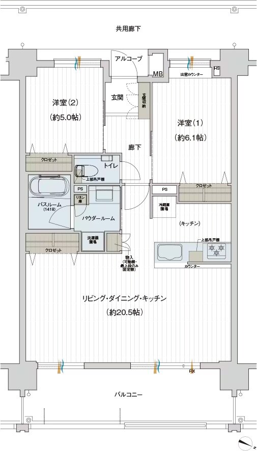 プレサンス ロジェ 名護為又アミュージア 間取り EタイプMENU1