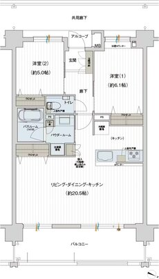 プレサンス ロジェ 名護為又アミュージア 間取り EタイプMENU1