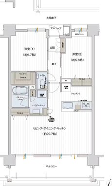 プレサンス ロジェ 名護為又アミュージア 間取り BタイプMENU1