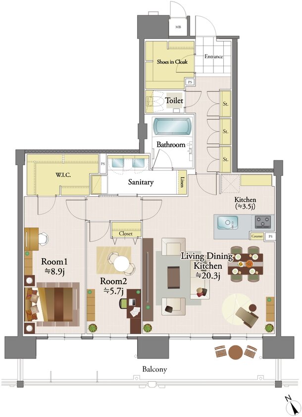 （仮称）リコット東岡崎フロントPROJECT 間取り F type Premium