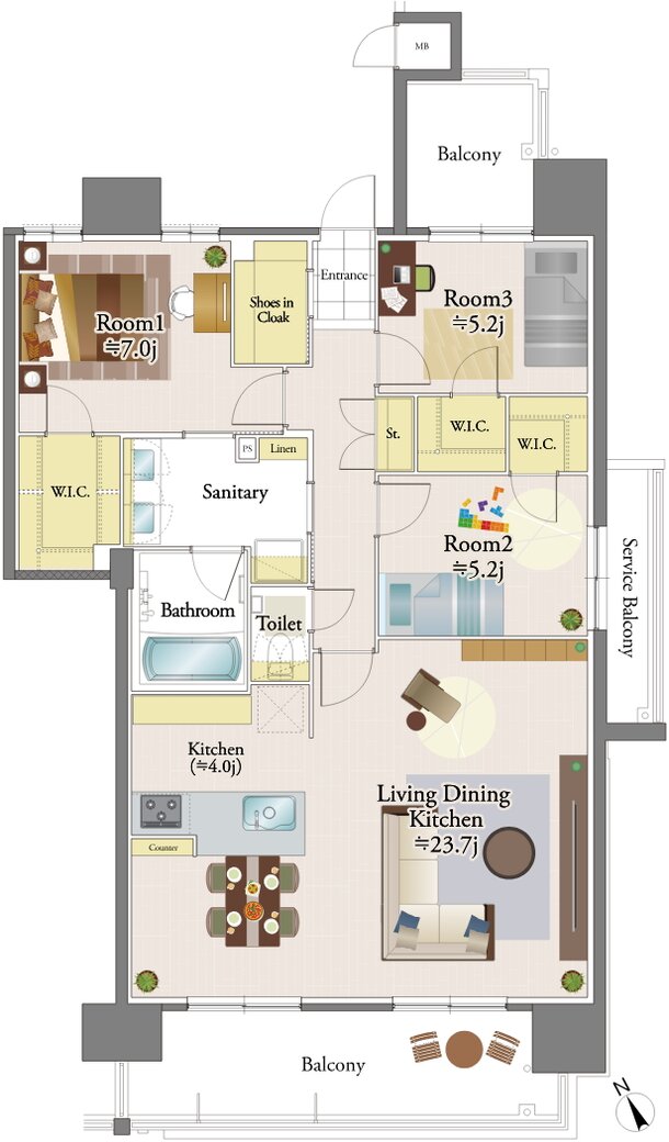 （仮称）リコット東岡崎フロントPROJECT 間取り G type Premium