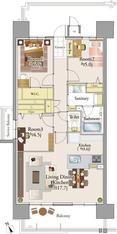 リコット東岡崎フロント 間取り A1 type