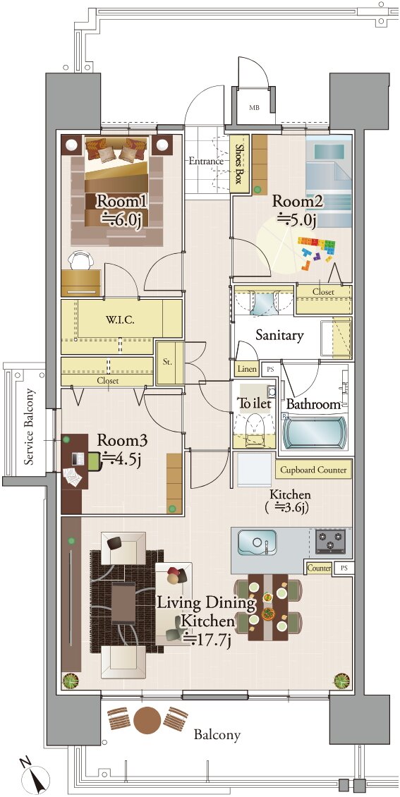 リコット東岡崎フロント 間取り A2 type Premium