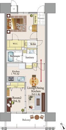リコット東岡崎フロント 間取り B type
