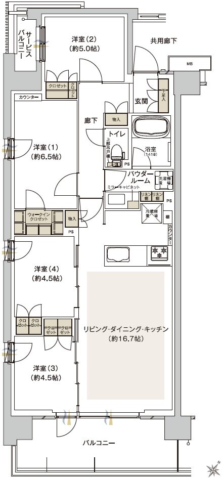 ファインシティ横濱鶴見 間取り A type