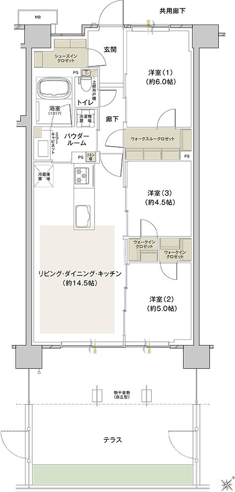 ファインシティ横濱鶴見 間取り N3t type