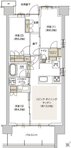 ファインシティ横濱鶴見 間取り P type
