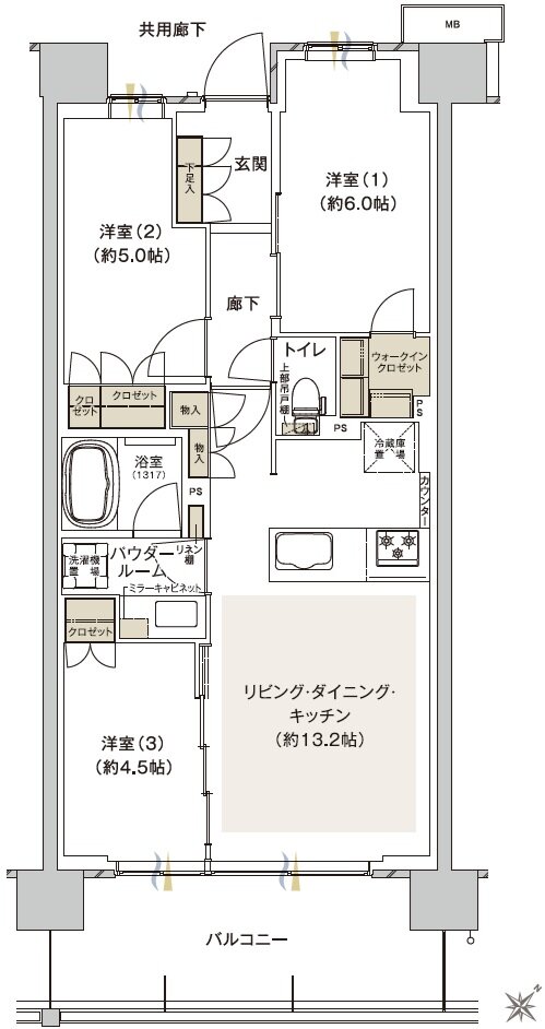 ファインシティ横濱鶴見 間取り O type