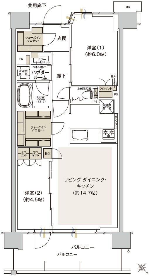 ファインシティ横濱鶴見 間取り H type
