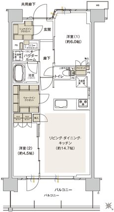 ファインシティ横濱鶴見 間取り H type