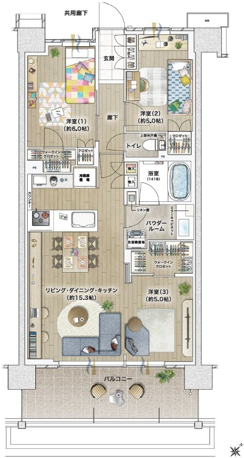 ファインシティ横濱鶴見 間取り L type