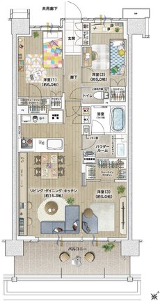 ファインシティ横濱鶴見 間取り L type