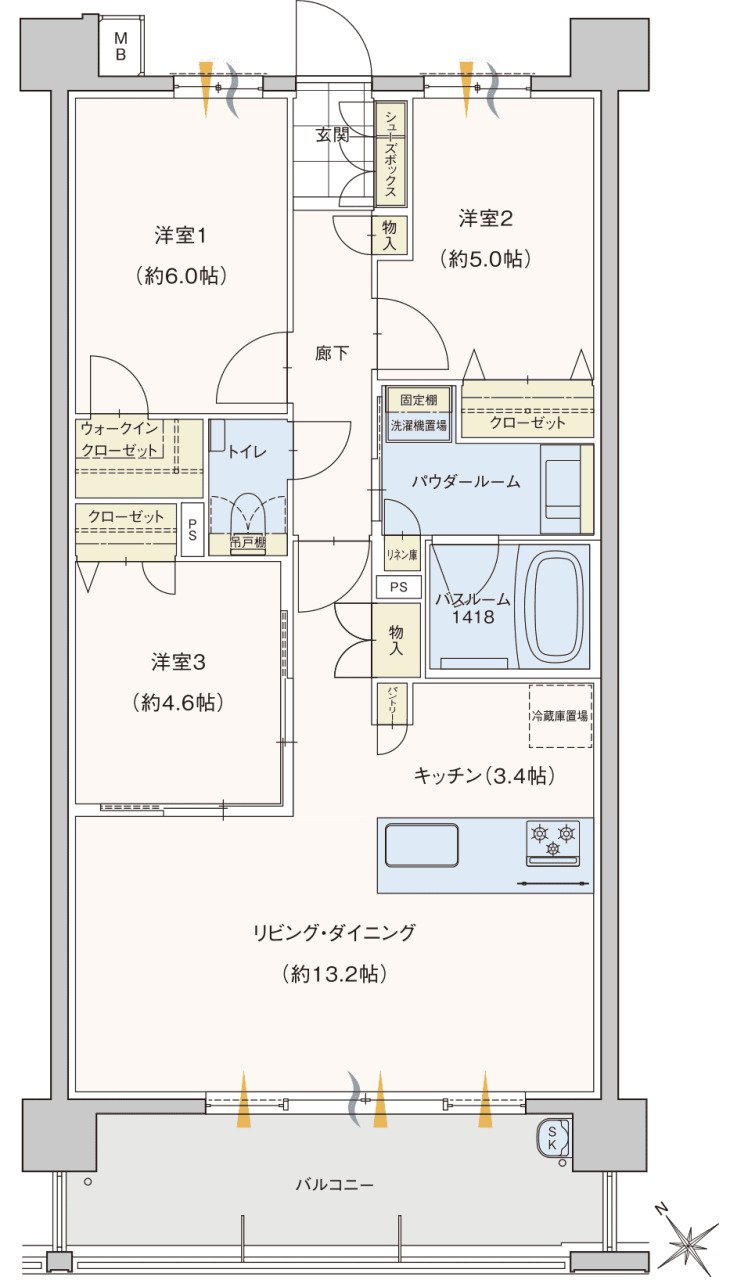 セレンシオ春日 THE NEXT 間取り C1 TYPE