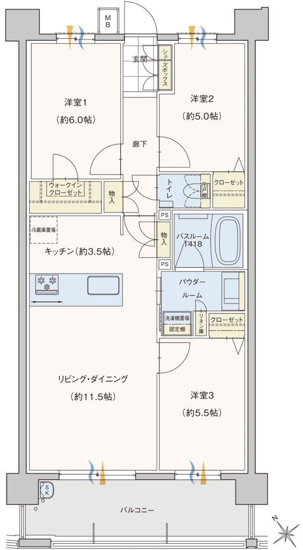 セレンシオ春日 THE NEXT 間取り B TYPE