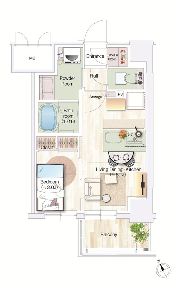 デュオヴェール仙台長町 間取り Cタイプ