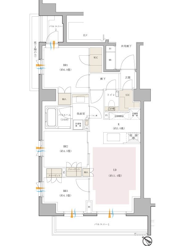 イノバス新横浜 間取り A1タイプ