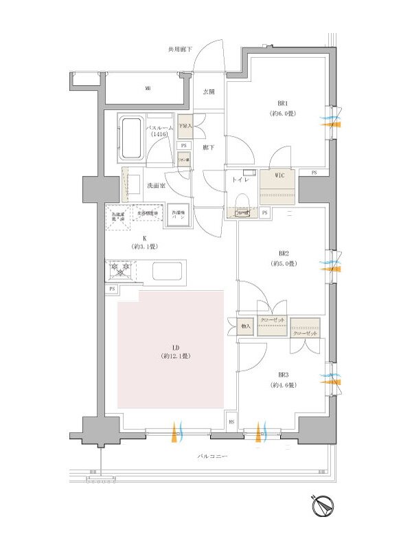 イノバス新横浜 間取り D3タイプ