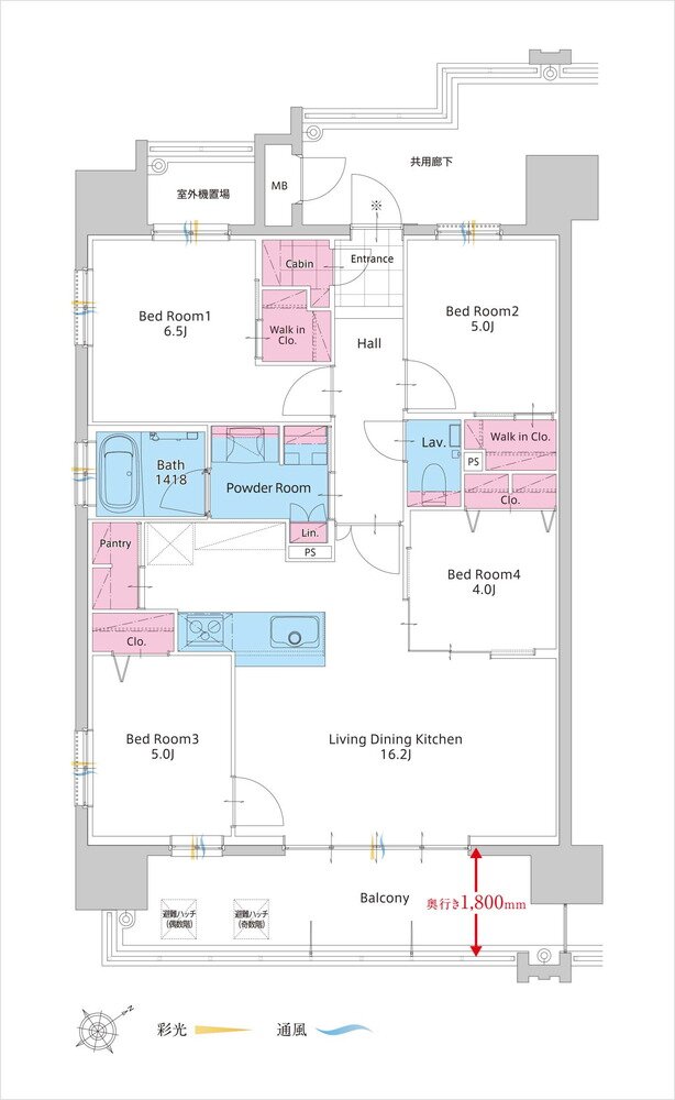サンパーク諏訪野レジデンス 間取り Aタイプ