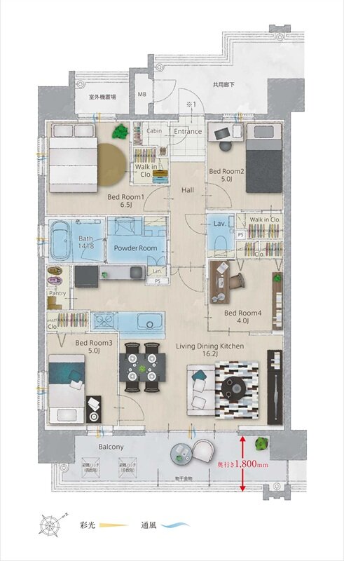 サンパーク諏訪野レジデンス 間取り Aタイプ