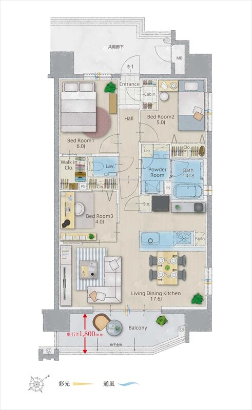 サンパーク諏訪野レジデンス 間取り Dタイプ