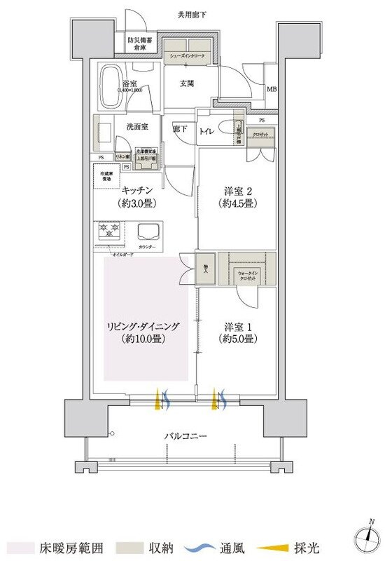 ローレルコート一社駅前 間取り Bタイプ