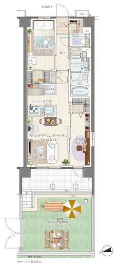 エクセレントシティ多摩永山 間取り W50-Cg type
