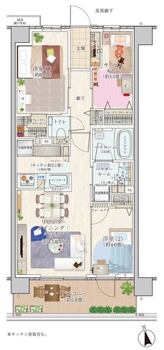 エクセレントシティ多摩永山 間取り S60-F1 type
