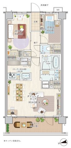 エクセレントシティ多摩永山 間取り W60-B2 type