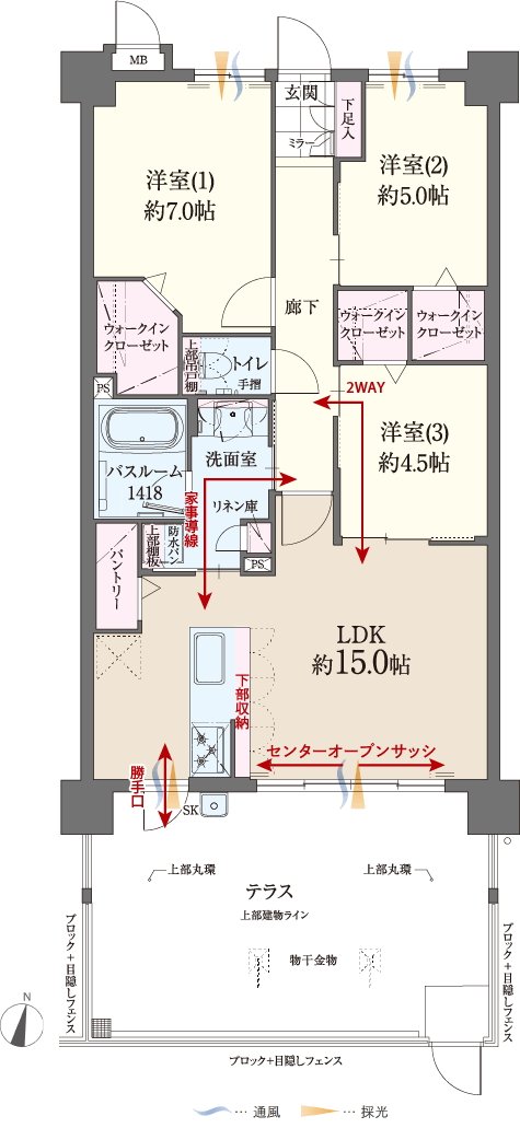 ファーネスト博多南駅グレイス 間取り D1 type（基本プラン）